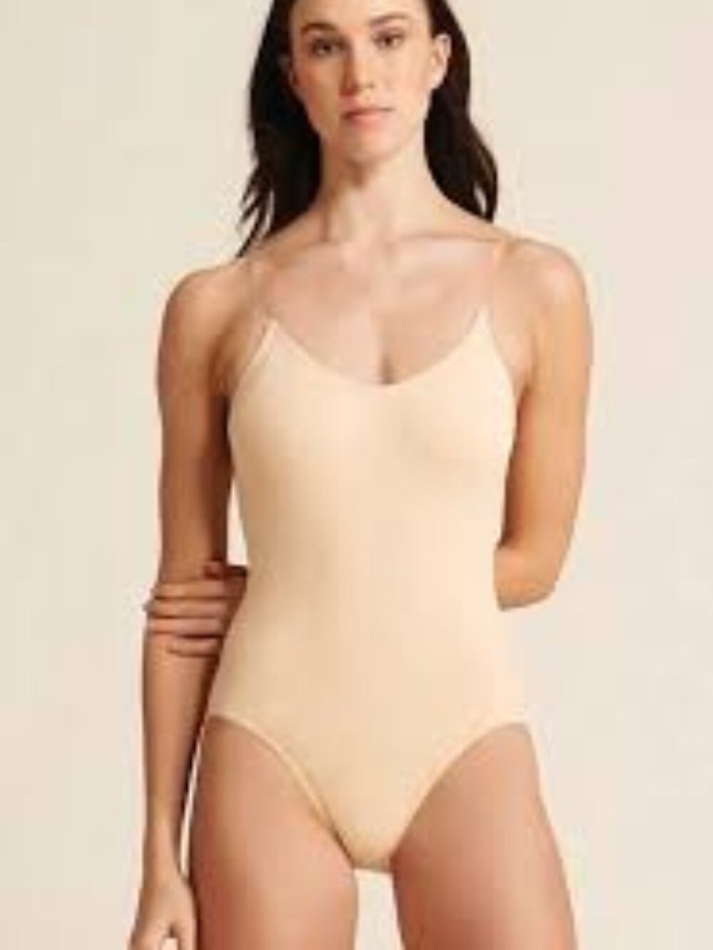 Theatricals Clear Strap Leotard- caramel
